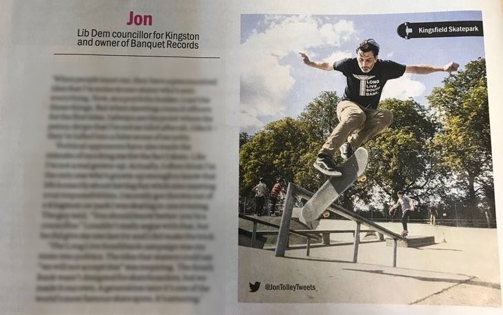 JonTolleyTweets's tweet photo. I’m in this week’s Time Out in a piece by Marianne Eloise about London skateboarding and how 30-something’s and older embrace and celebrate skateboarding in 2018. 

pic: hospital flip at my local https://t.co/sQAW4R6O3Z