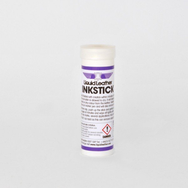 A push-up ink remover in stick form which removes fresh ink from sealed leather. To use, simply push up the stick and apply to the stain: bit.ly/2p8fXXx