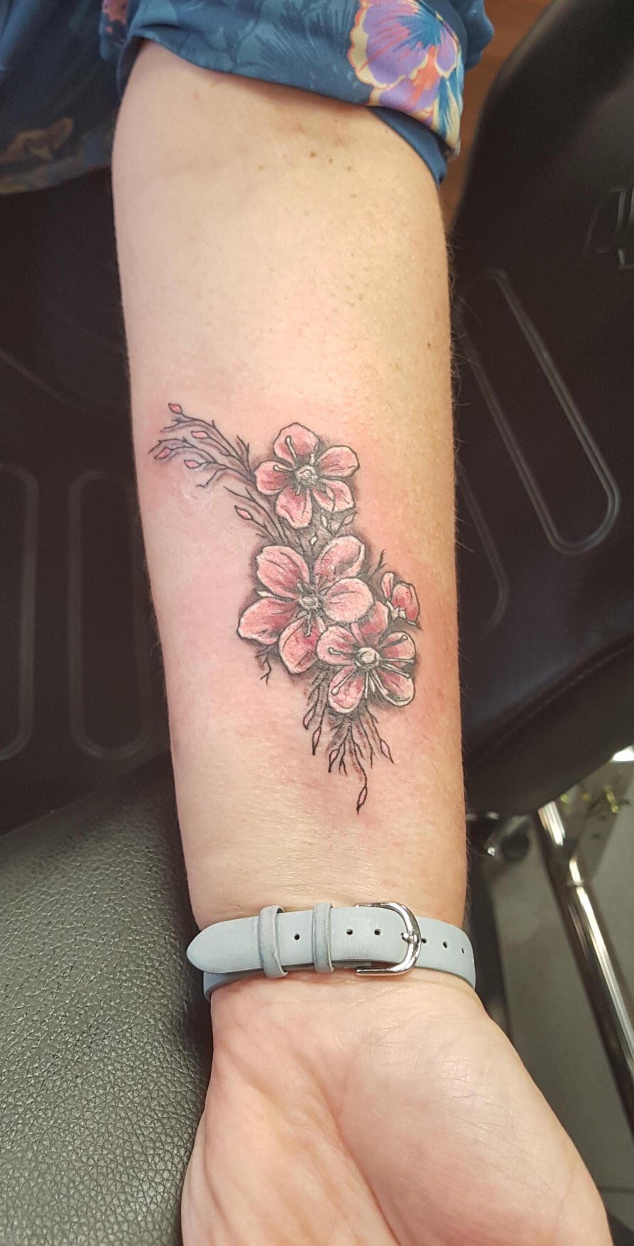 Devils Own Tattoos on X: "Loving this realistic cherry blossom to the forearm, by Thrax. The white really helps make this piece pop, but remember don't rely too heavily on white in