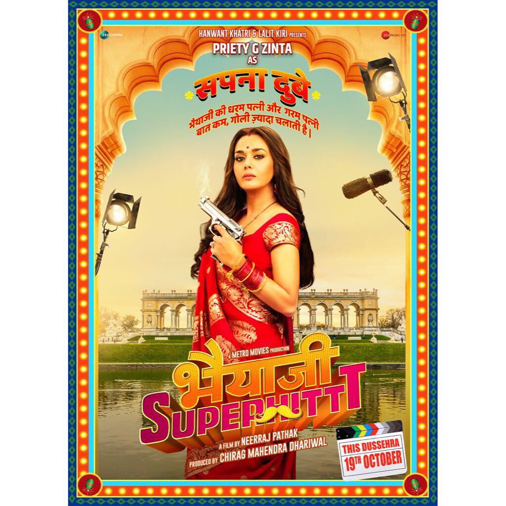 Meet <a href="/realpreityzinta/">Preity G Zinta</a> as #SapnaDubey in #BhaiajiSuperhit 😍

Releasing on 19th October

<a href="/BhaiajiSuperhit/">Bhaiaji Superhit</a> #PZisBack!