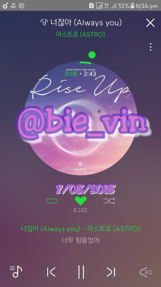 bbbbbieee's tweet photo. A streaming thread #ASTRO for #아스트로_너잖아 The #ASTRO2ndDigitalSupport 🛫 #아스트로 💕 #Rise_Up @AstroMelonTEAM
1st hour. 💜😄💜
7/08/2018
7PM KST https://t.co/MqqpgDlviO