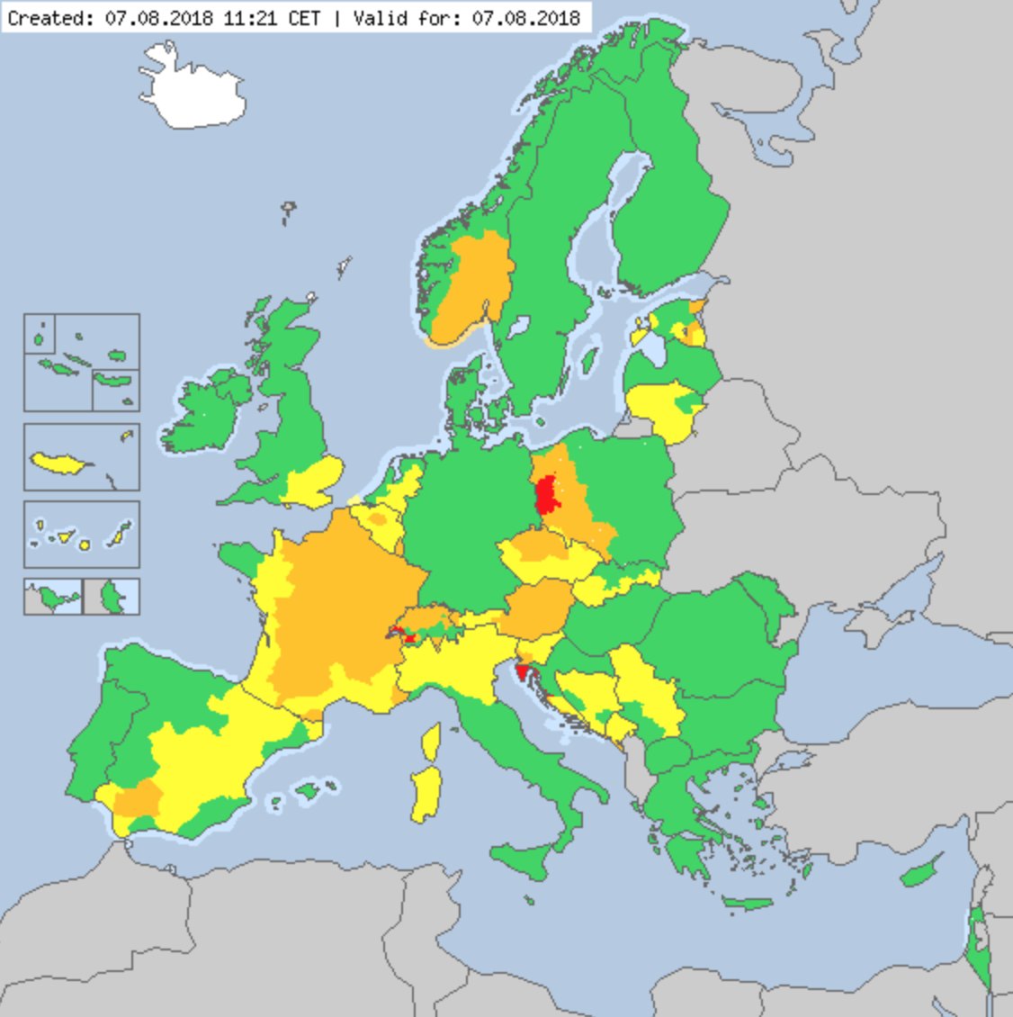 alertas de calor na Europa