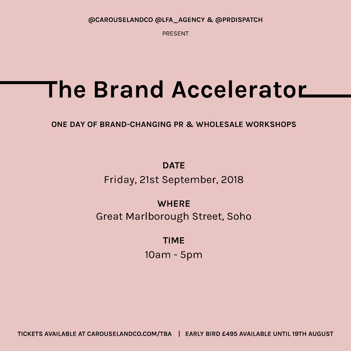 During the day we will cover all the essentials and you'll leave thinking about sales &amp; PR in a new way, with the knowledge and templates needed to immediately develop a plan to scale. Early bird tickets are available until August 19th goo.gl/Kf5XVA
