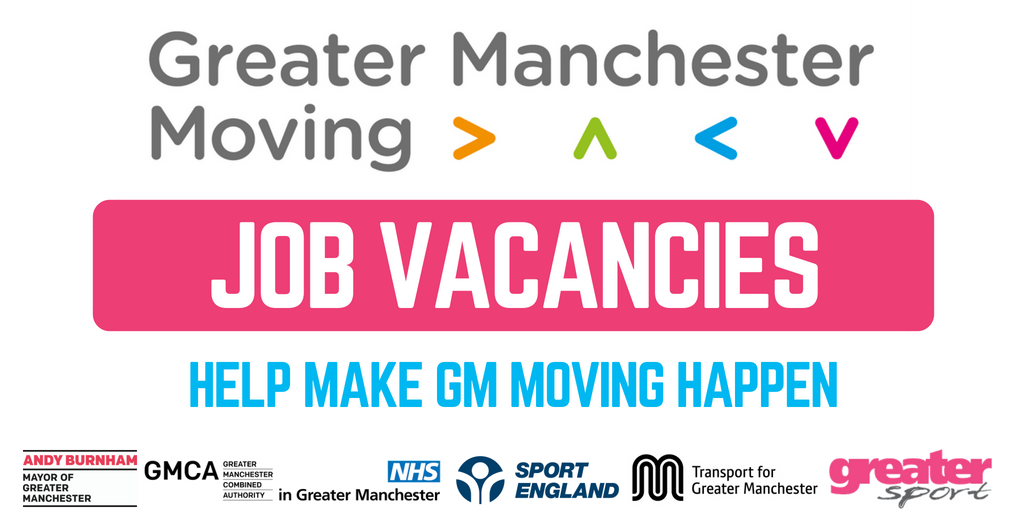 Want to help change the landscape of #PhysicalActivity across #GreaterManchester? #GMMoving

There are six new #JobOpportunities to join the @GmMoving team!

Find out more and apply ➡️goo.gl/CPJDZS