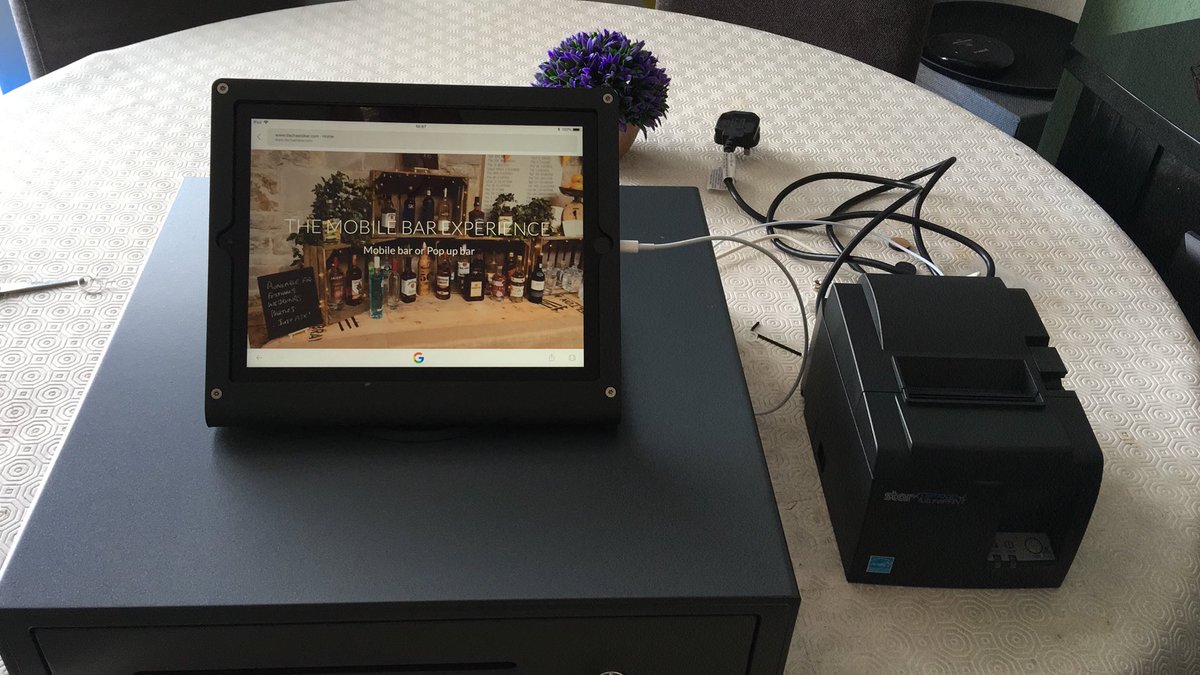 Setting up our new Epos system ready for Lichfield Food Festival. Come and see us, we are on Conduit street, for a glass of something or sample our new cocktail the West Star.