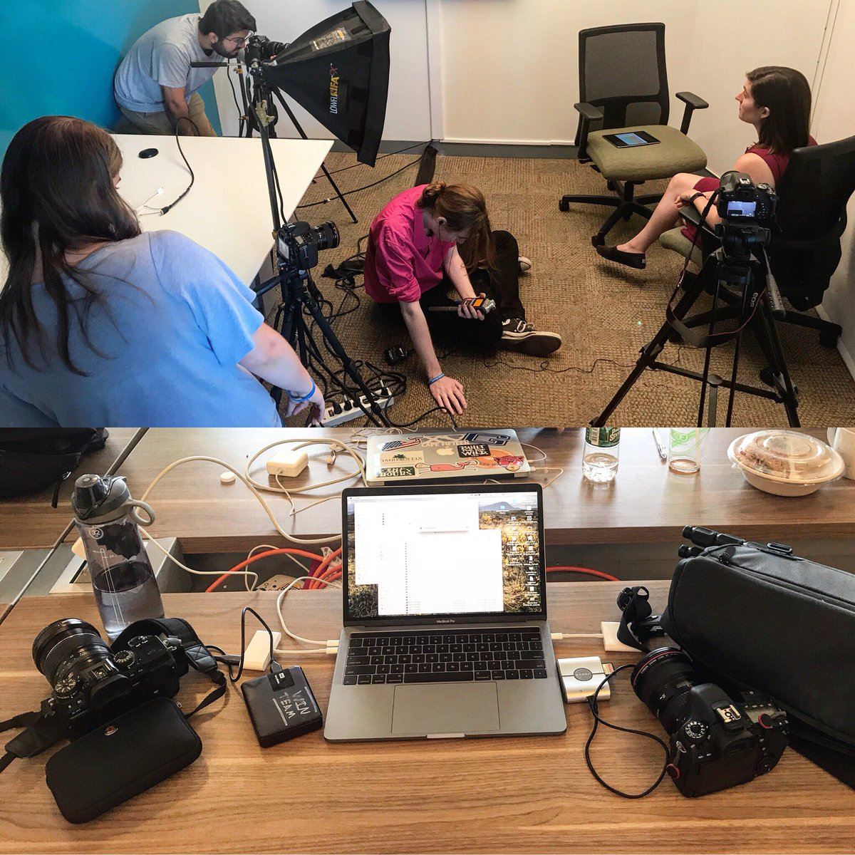 A crazy busy final week at <a href="/MassChallenge/">MassChallenge</a>. Yesterday we had three cameras going on a single shoot. That's a lot of footage to offload before editing can begin. instagram.com/p/BmLNgHnhADn/