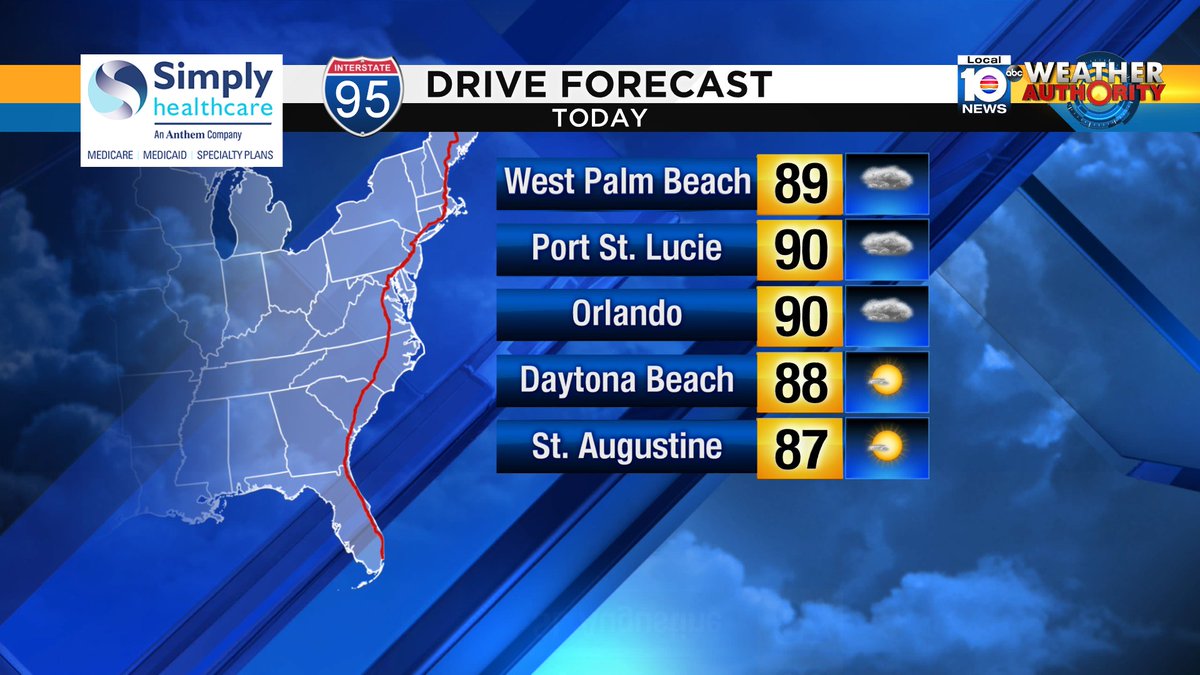 Good Morning! Here are some select city forecasts for your drive along I-95 Presented by Simply Healthcare https://t.co/WDECdROjiB