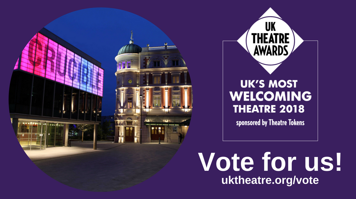 crucibletheatre's tweet image. Had a great time at Sheffield Theatres? Then please vote for us to win @uk_theatre's Most #WelcomingTheatre 2018 Award. You could win up to £250 in @TheatreTokens*! VOTING IS NOW OPEN and will close at 12pm on Tue 18 Sep. Vote for us here: bit.ly/VoteSheffTheat…
*Ts&amp;amp;Cs apply