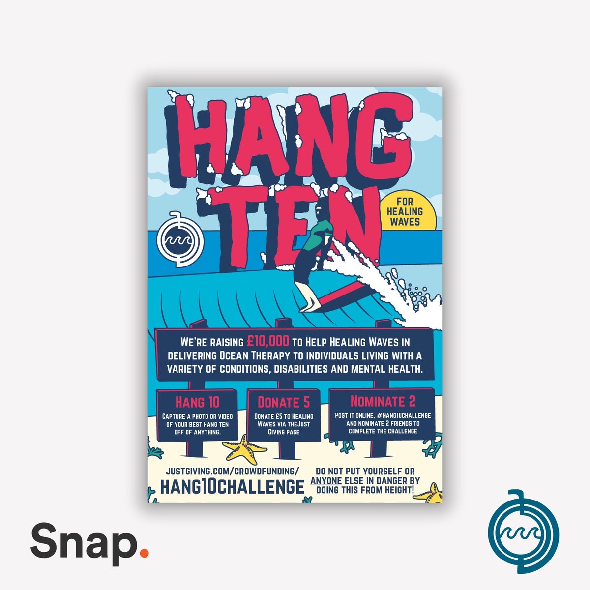Snap_je's tweet photo. Have you heard what our buddies at Healing Waves are up to? They've launched the 'The Hang 10 Challenge' to raise awareness for Ocean and Surf Therapy. 

Make sure to #Hang10Challenge like Tom and Sam in these Snap entries! 
Hang 10, Donate 5 &amp; Nominate 2 😉 https://t.co/w3QLCRsax5