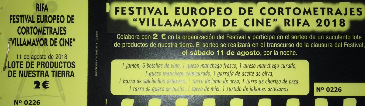 fecvillamayor's tweet photo. Recuerda que todavía puedes participar en nuestra rifa y colaborar con el FEC! #UnPuebloDeCine https://t.co/E71Tyo4vqP