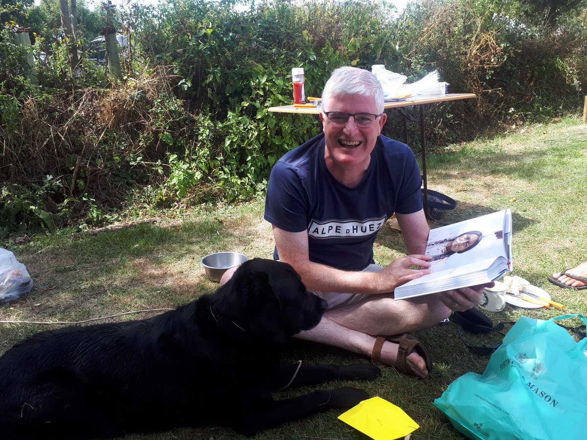 DarrenSugg1's tweet photo. My brother likes one of his 50th birthday presents! #coloroftime @marinamaral2 ps Ossie the labrador is impressed too.. https://t.co/q54ynb7i9n