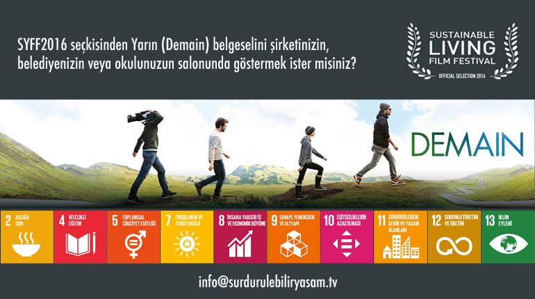 Fransa'da gişe rekoru kıran Yarın/Demain filmini kurumunuzda göstermek ister misiniz? #KüreselHedefler #YaratıcıÇözümler #Sürdürülebilirlik #sürdürülebilirkalkınmahedefleri #SYFF #SDGs