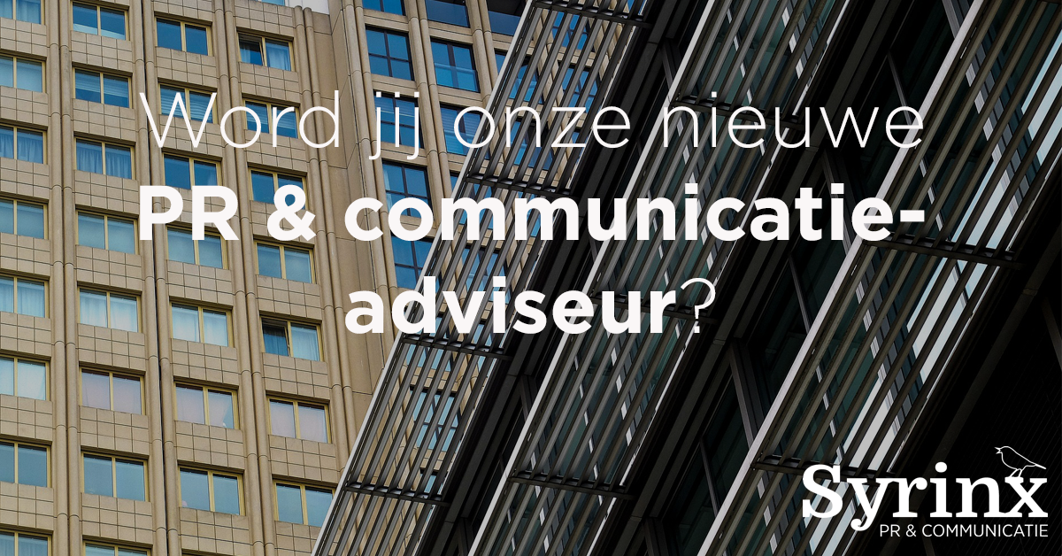 #vacature | Syrinx zoekt een ervaren PR &amp; communicatieadviseur? Heb jij minimaal 3 tot 5 jaar relevante ervaring en wil je werken in een rustige omgeving in het Groene Hart? Kijk dan snel op onze website: bit.ly/2OQD456