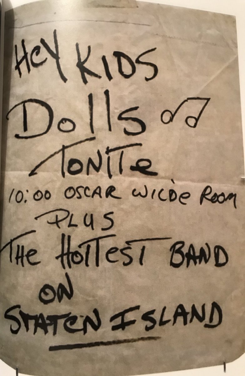 Reading Sylvain Sylvain’s autobiography. Love this early New York Dolls flyer