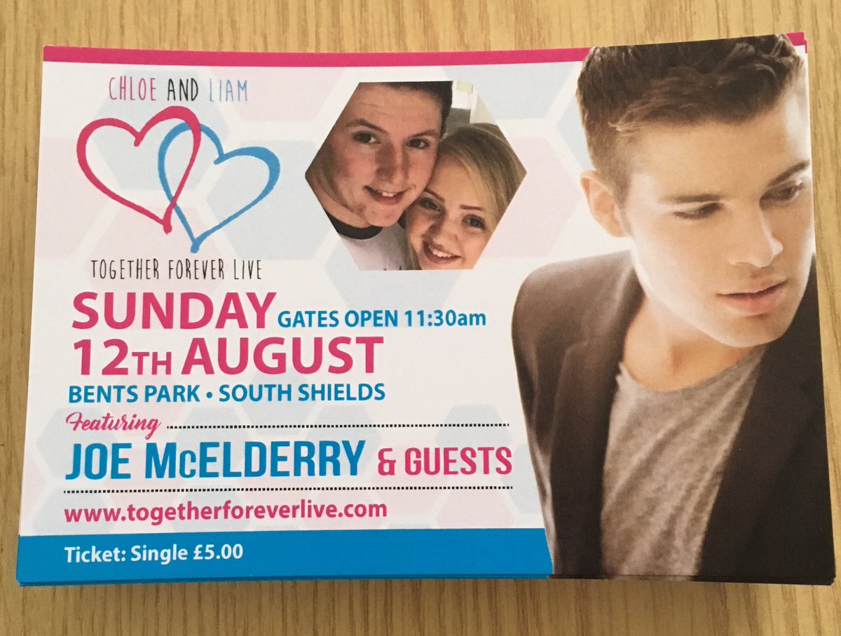 Have you got tickets for <a href="/joemcelderry91/">Joe McElderry</a> for <a href="/chloeandliam24t/">chloeandliamtft</a> #togetherforeverliveconcert #SouthShields #BentsPark <a href="/RivelinoBand/">Rivelino</a> <a href="/LaurenAmour_/">Lauren.</a> <a href="/Taylorpayne/">Taylor Payne Music</a> @evesimpsonmusic <a href="/KellyScottRadio/">Kelly Scott</a> @bigpinkdressgnr <a href="/shieldsgazette/">Shields Gazette</a> On Sale here <a href="/RichmondTaxis/">Nearby Taxis South Tyneside</a> £5.00 each.