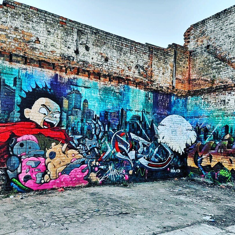 _rebelchicken's tweet photo. It’s not just Digbeth that gets the incredible street art, loving this piece that’s popped up in the Jewellery Quarter by #voidone, can anyone recognise the anime it’s based on? 😉 https://t.co/gwvpltWa43