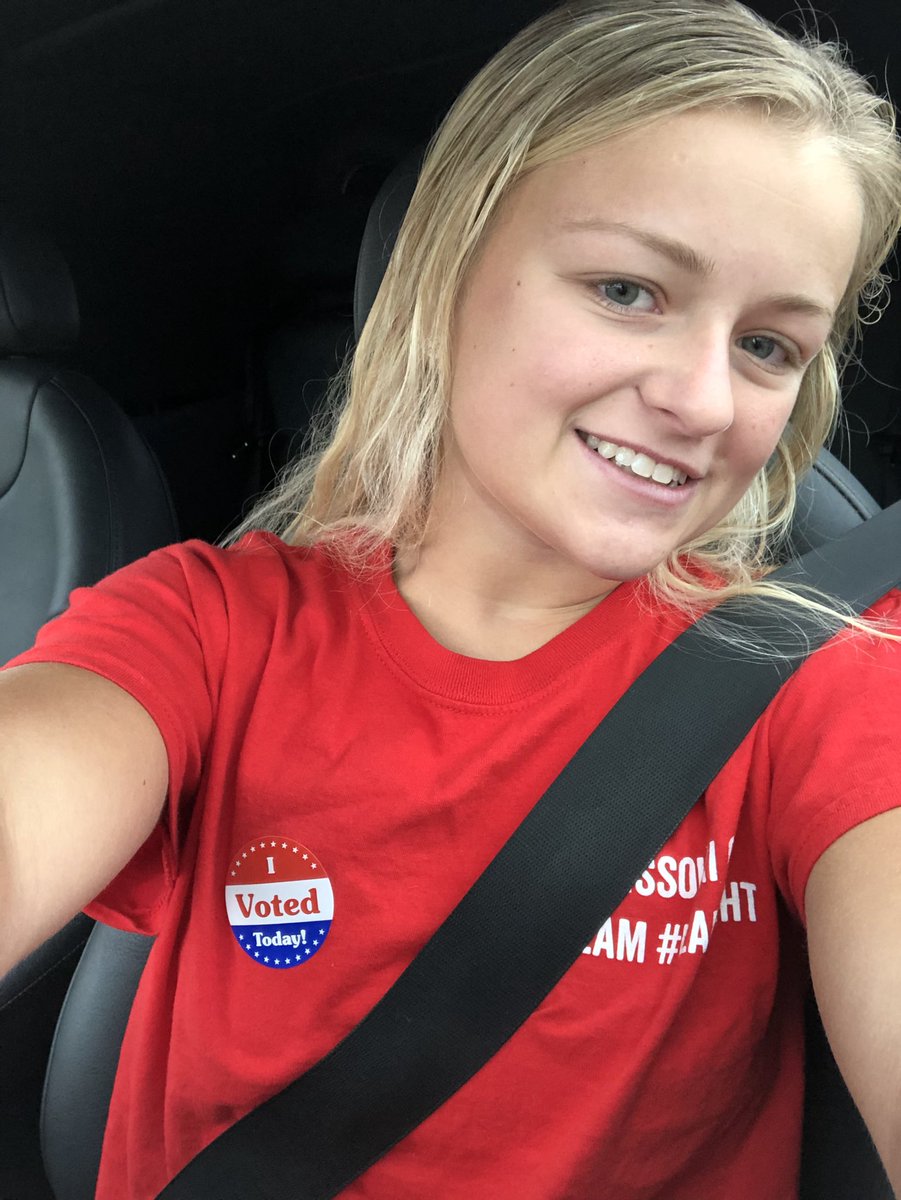 jtlkspolitics's tweet photo. I’ve worn the sticker many times but today was the first time it’s true! Felt great to fulfill my civic duty for the first time ever! #leadright Now on to hours of telling others to go vote!#DefendtheMOjority #LeadRigh https://t.co/JS1IkHRkQm