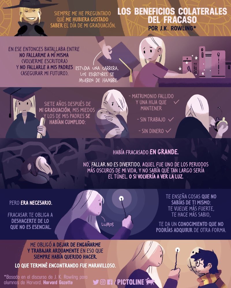 Harry_Potter_TM's tweet photo. "Los beneficios colaterales del fracaso." 

Por J.K.Rowling para alumnos de Harvard. https://t.co/DCMPiWKDVI