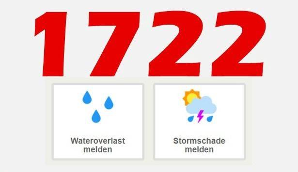 Vanaf 17u00 zal het nummer 1722 actief zijn. Bel 1722 voor stormschade &amp; wateroverlast. Hou 112 vrij voor levensbedreigende situaties.