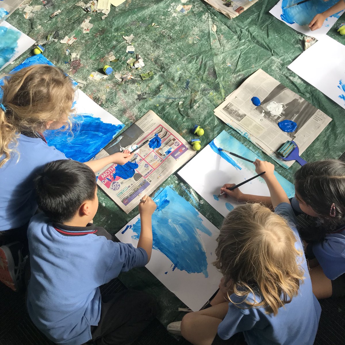 Hub 11 learners doing some beautiful collaborating. We’re rolling up our sleeves to create some exciting #conversation art...stay tuned. #bringingourbesttogether