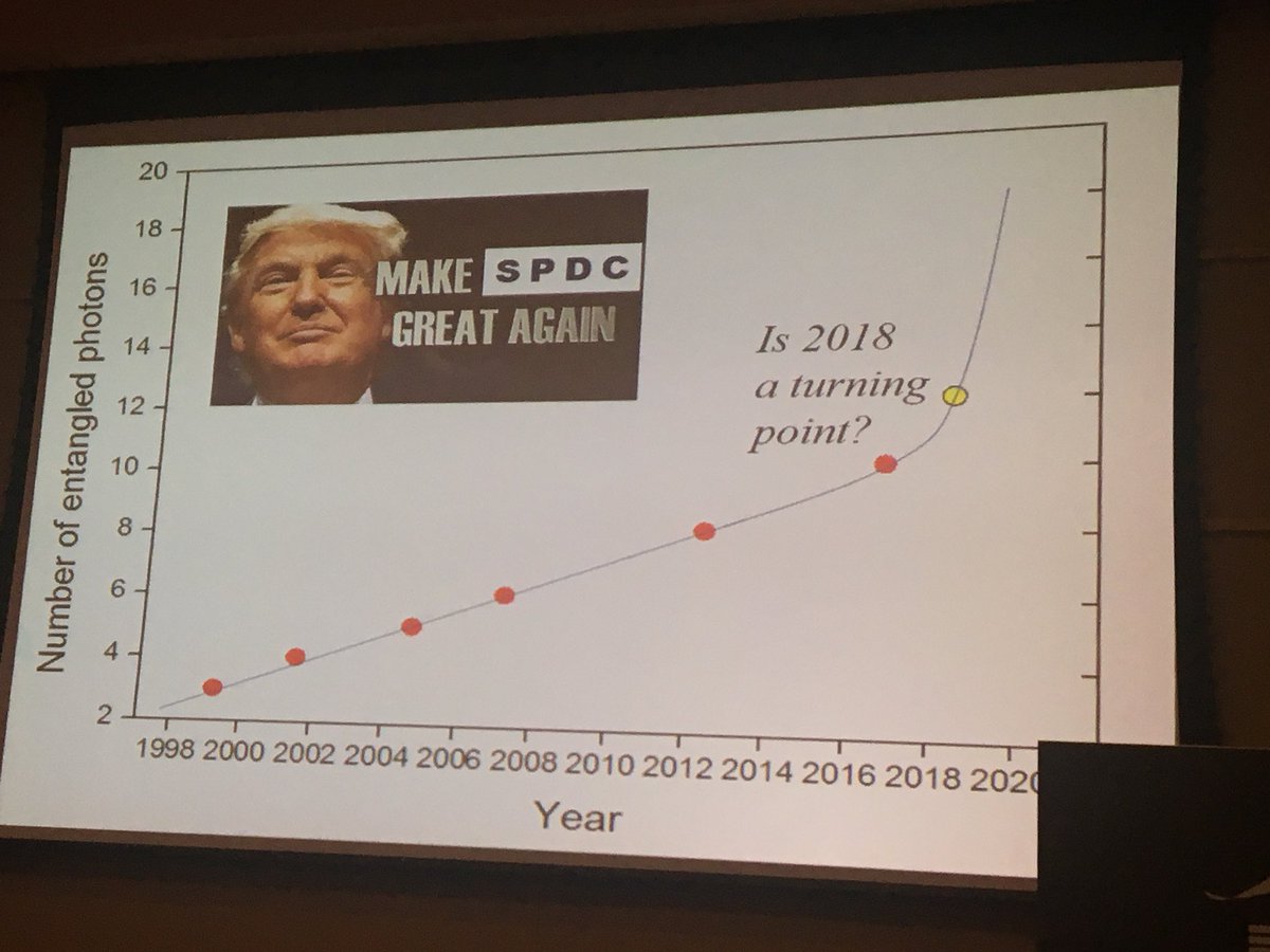 FabioSciarrino's tweet photo. “Make SPDC great again” Is 2018 a turning point? @chaoyanglu SPDC= spontaneous parametric down conversion - towards large scale scattershot boson sampling - the quest of #quantumsupremacy #cleopr2018 @OSAPublishing https://t.co/tmHcIMesh1