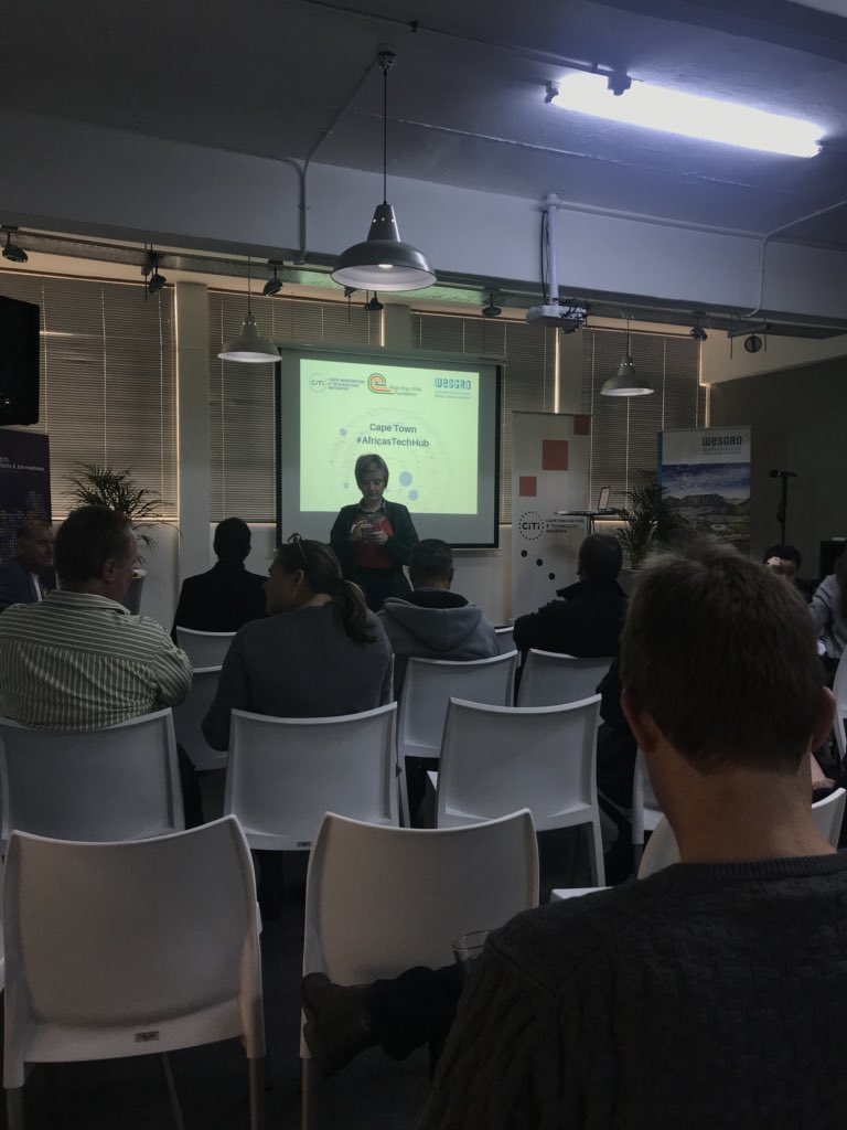 LinumLabs's tweet image. “Promoting an environment where creativity, collaboration, entrepreneurship and technology can thrive”.

We’re at the Cape Town #AfricasTechHub feedback talk with some incredible individuals and organizations working in the space. 

@Wesgro @Cape_IT @AllanGrayOrbis