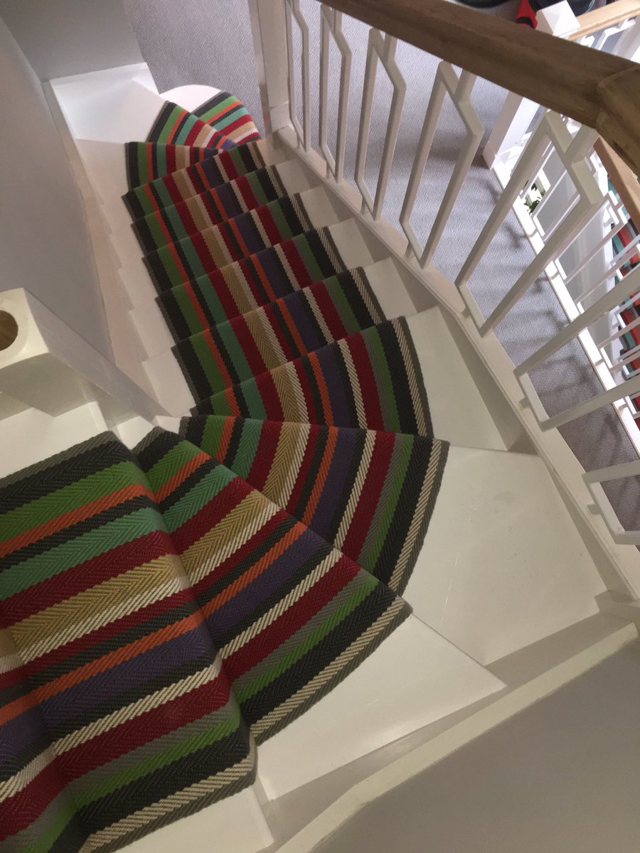 Little attic stairs. Reduced width onsite to suit. <a href="/Roger_OatesUK/">Roger Oates Design</a> #stair #carpet #flooring #designer #style