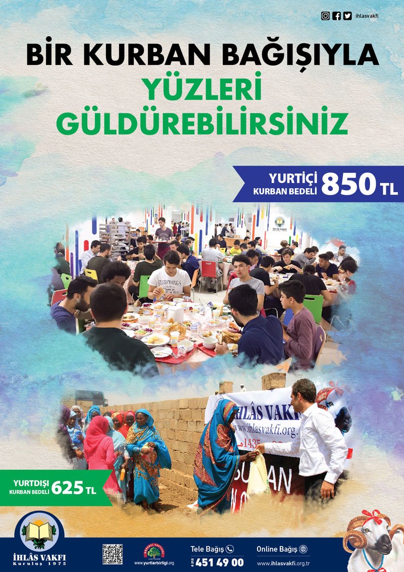 Bir kurban bağışıyla nice yüzleri güldürebilir nice bonu büküğü sevindirebilirsiniz.
En güvenilir adres <a href="/ihlasvakfi/">İhlas Vakfı</a>
Adınıza vekalet alıp kesiyorlar kurbanı
#Kurban #İbadet #Paylaşmak #Öğrenci #Fakir #Yetim #Bağış #Somali #Sudan #Afganistan #BirKurbandaBenden #İhlasVakfı
#tuerkiye