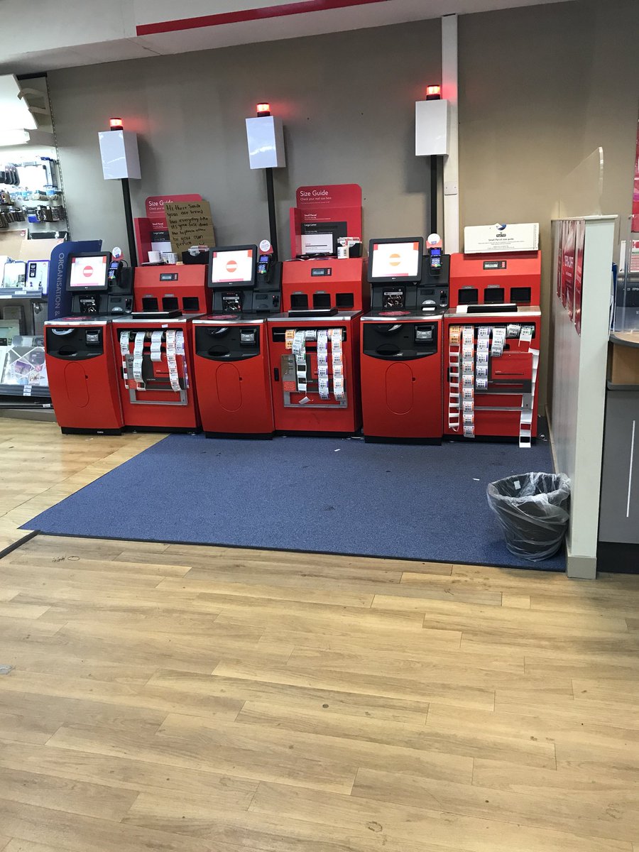 M_C_Emerson's tweet photo. @PostOffice this is super helpful.... Consistently unavailable in Hammersmith causing huge queues. Coupled with rude service from the staff makes for terrible customer service #sortitout #useless https://t.co/MgCUGcAhfx