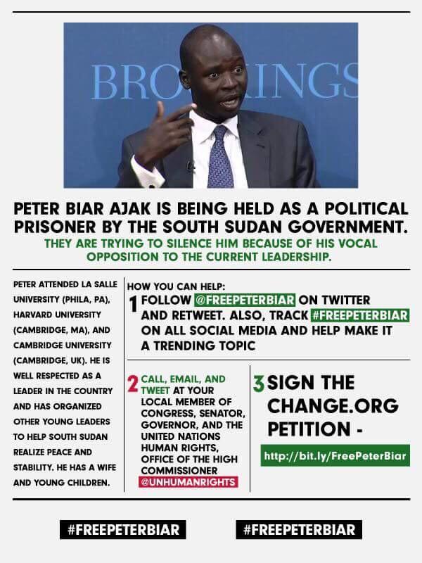 manjamba's tweet photo. #FreePeterBiar he is a friend, a Tutu Fellow and a Harvard Grad with big plans for the continent @twarria https://t.co/Xj5RqWHcat