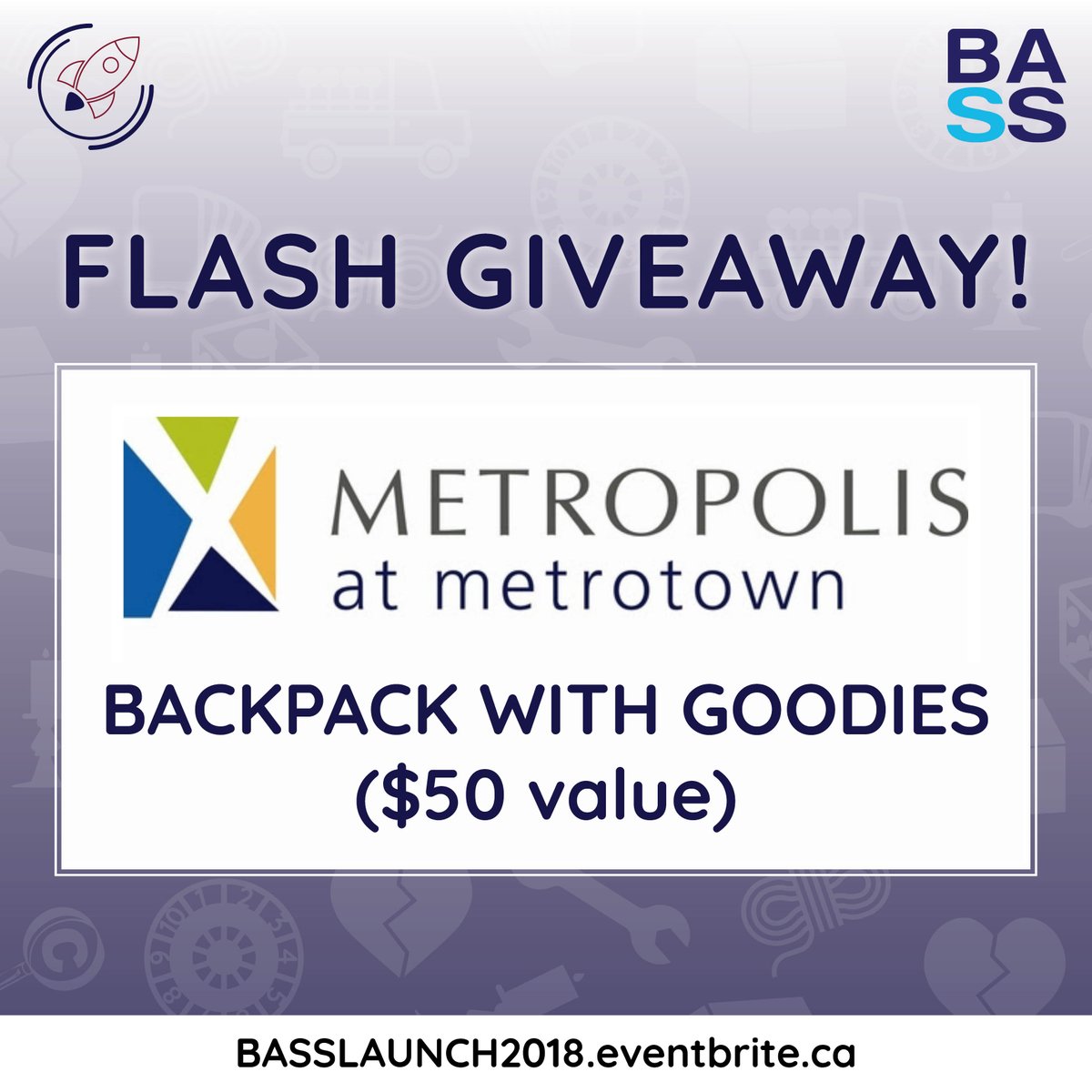 FLASH GIVEAWAY! REGISTER BY FRIDAY AUGUST 3RD 12:00PM FOR A CHANCE TO WIN A METROTOWN BACKPACK WITH GOODIES!

Already registered? Great, You're automatically entered into the draw!

See you at BASS LAUNCH 2018! :)