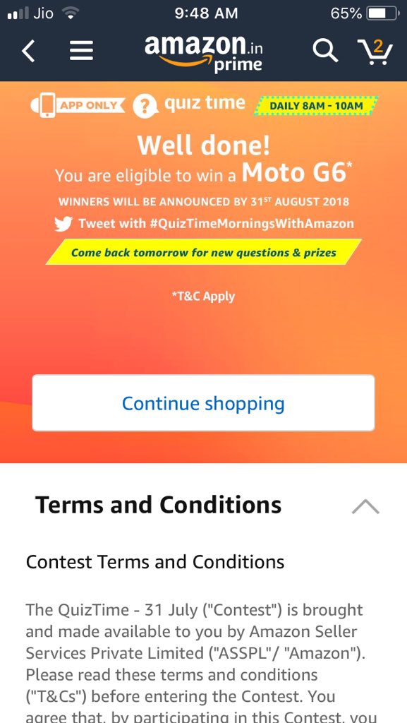 pjoshibwr's tweet image. @amazonIN 
@motorolaindia 

#AmazonAppQuiz
#Contest
#QuizTimeMorningsWithAmazon