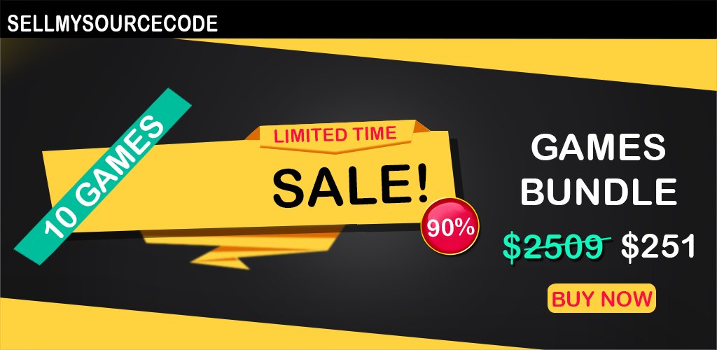 sellsourcecode's tweet image. #GamesSourcecode #GamesBunch
#SellMySourcecode gives you an amazing #Discount on 10 most popular & high-quality #Games. #Customize now and start your own #GameDevelopment #Business Today.
➡ Purchase URL: goo.gl/dFifAH
➡ More #GameBunch: goo.gl/E04cxf