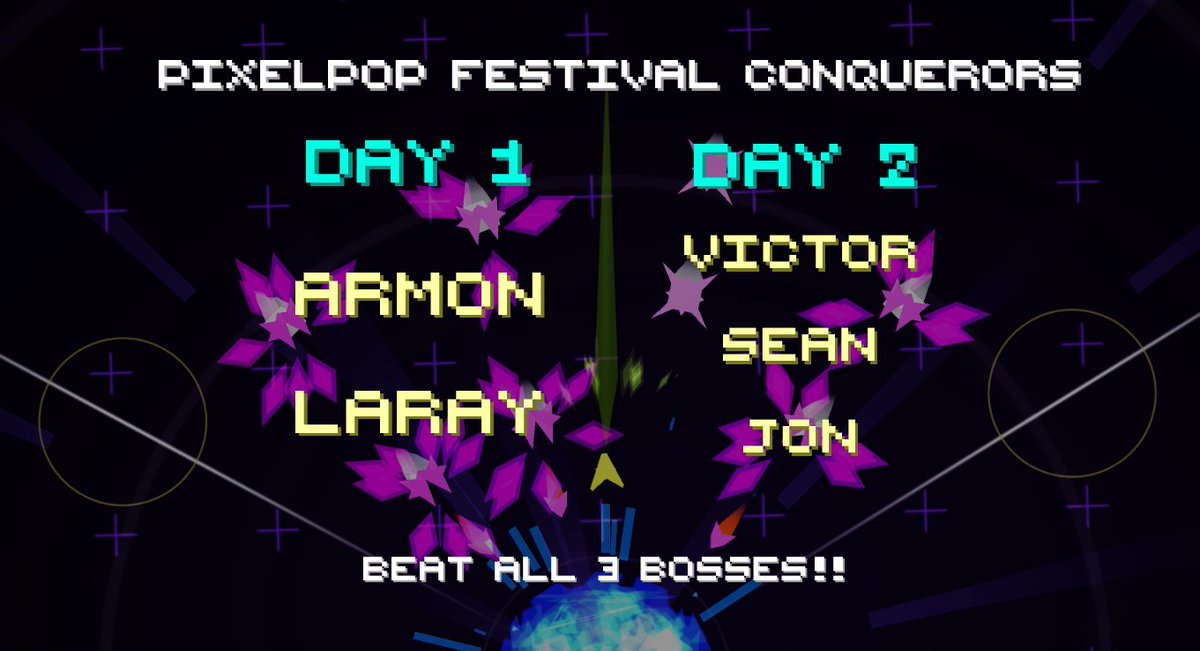 TripleTakeGame's tweet image. The final list of Conquerors who beat all 3 bosses during Pixelpop Festival 2018! Also shoutout to Eric who stopped by 3 times to play and showed determination right up to closing time! #StayDetermined #PxP2018