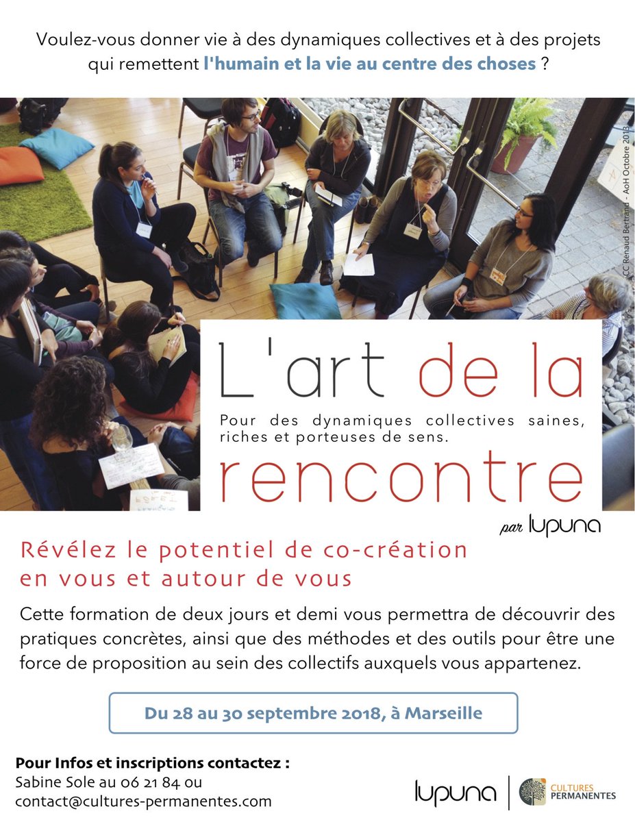 Cultures Permanentes (@culturesperma) on Twitter photo En septembre >> #formation #LeadershipDevelopment #theartofhosting
#Permaculture <a href="/les_fees_nature/">Astrid 🐝🌎🐝🌎🐝</a> <a href="/FemininBio/">FemininBio</a> @leveildelaperma <a href="/InterMade13/">Inter-Made</a> <a href="/laurentboy1/">LBOY Inter-Made</a> <a href="/TerrevivantePub/">Terre vivante</a> <a href="/Zei_world/">Zei</a> En septembre >> #formation #LeadershipDevelopment #theartofhosting
#Permaculture <a href="/les_fees_nature/">Astrid 🐝🌎🐝🌎🐝</a> <a href="/FemininBio/">FemininBio</a> @leveildelaperma <a href="/InterMade13/">Inter-Made</a> <a href="/laurentboy1/">LBOY Inter-Made</a> <a href="/TerrevivantePub/">Terre vivante</a> <a href="/Zei_world/">Zei</a>