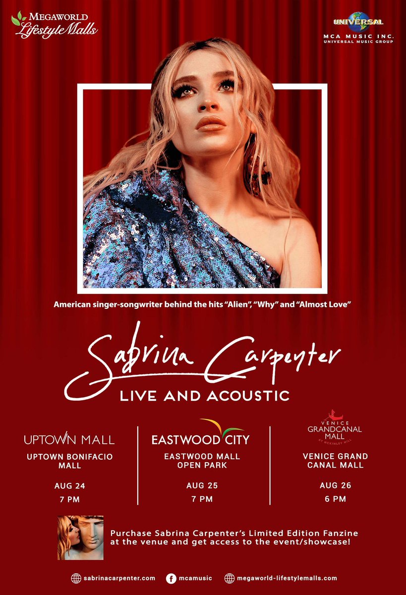 Kevin_Pableo's tweet photo. Concert week coming up this August from Philippines to Singapore!
Don't miss:
21 - Paramore (SG)
22 - Chance The Rapper (PH)
22 - Mike Shinoda (SG)
23 - Paramore (PH)
24 to 26 - Sabrina Carpenter (PH)
Join us: @manilaconcerts
#MCSIntl. https://t.co/bVKxZf5Wb3