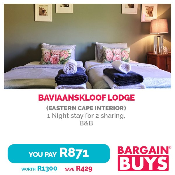 BuyBargainBuys's tweet image. Great Savings on Accommodation and Getaways!

SAVE UP TO 33% OFF
#AccommodationAndGetaway #SaveBig #PaLess #BigBargains
Book you r voucher here&amp;gt;&amp;gt;buybargainbuys.co.za