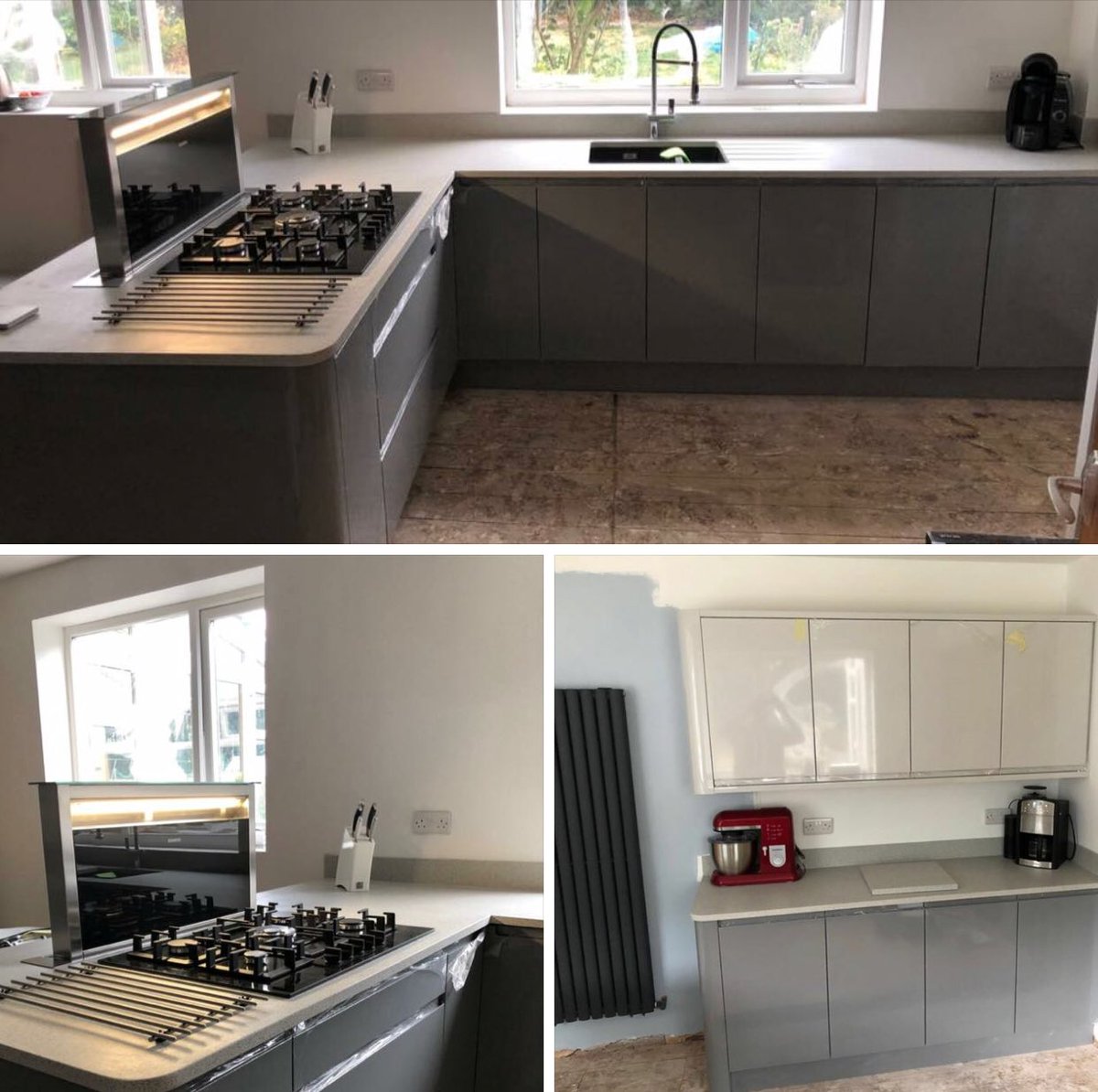 Another stylish kitchen fitted by the fantastic DKB team 👍🏼

Two tone handleless gloss cabinets complete with down draft extractor, a popular choice for those looking for a modern design due to their sleek look and ability to be hidden away... 👌🏼
