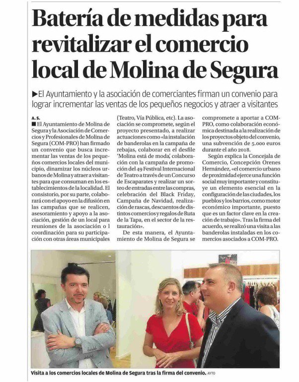psoemolina's tweet photo. 🔹REVITALIZANDO NUESTRO COMERCIO | Se firma un #convenio con @ACom_Pro para poner en marcha una batería de medidas que #reactiven el sector https://t.co/4vuAJVkb3x