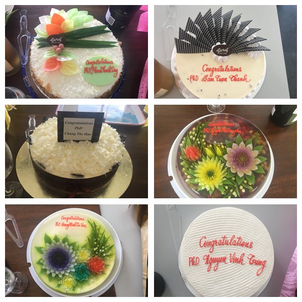 Amazing to have a celebration today for our SIX new PhD graduates and their supervisors!
6 PhDs, 6 cakes, 6 long-awaited bottles of champagne...   🎓🍰🍾🎓🍰🍾🎓🍰🍾🎓🍰🍾🎓🍰🍾🎓🍰🍾