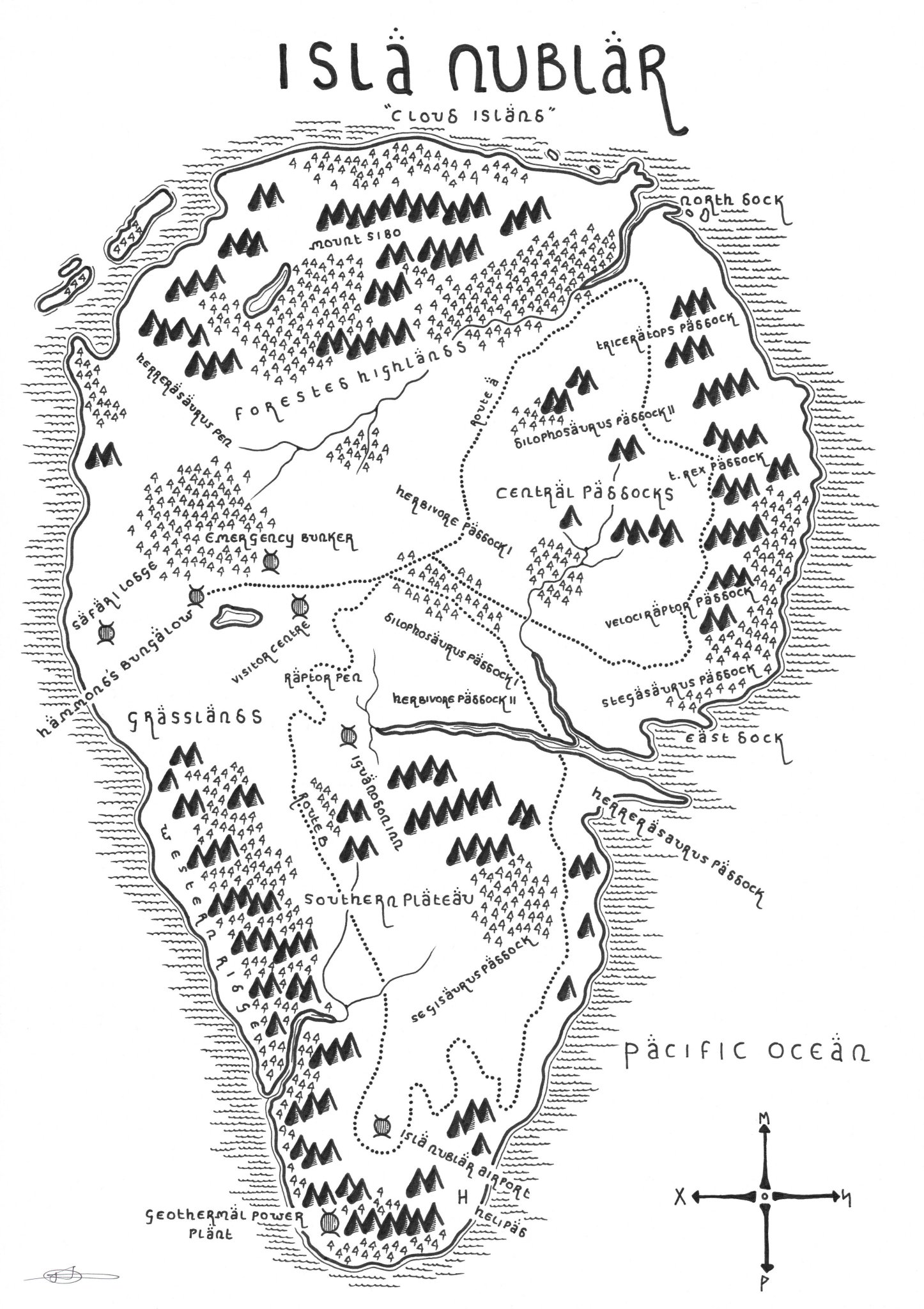 Карта острова нублар