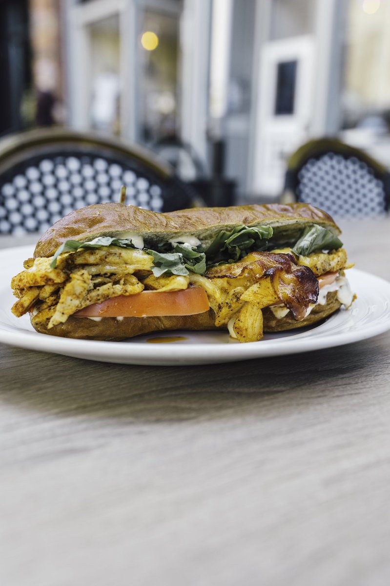 FishbonesBar's tweet image. Cajun chicken baguette with candied bacon for a sweet $16 today!