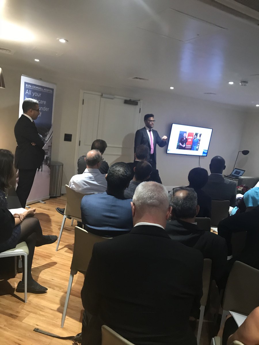 Here is the team at the presentation we gave recently at @BupaCromHosp. We discussed our offering, non-invasive techniques and innovative management: Dr Syed Aftab, Mr Fady Sedra, Dr Norman Kufakwaro, Dr Giampaolo Martinelli, Mr Dale Derbyshire, Mr Philip Luce and Mr Wayne Close.