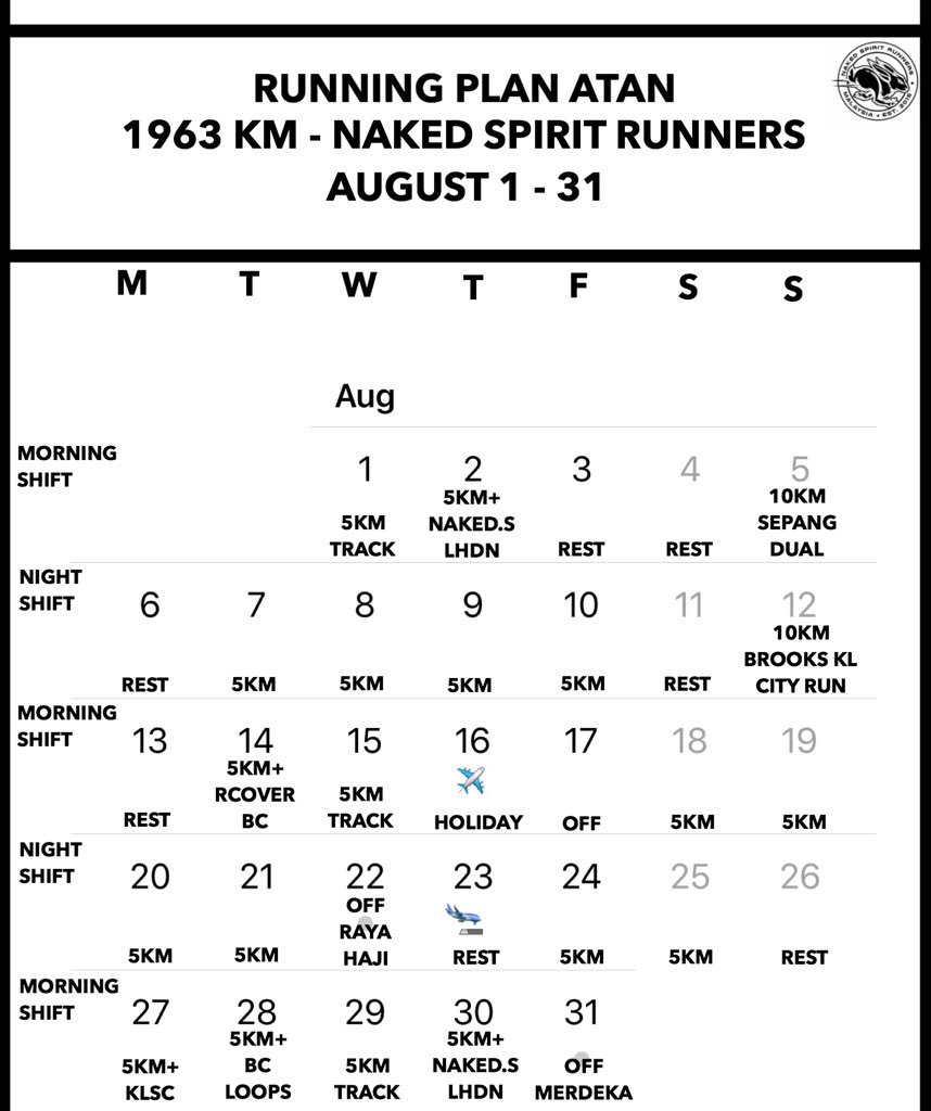 atanholiday's tweet photo. I accept 1963km challenge with my team @nakedspiritrun 
adalah sedikit menu utk diri sndiri yg busy kerja dan inshaAllah akan menjayakan dgn sempurna🙏🏻 #selfplan https://t.co/55e9oXXTNC