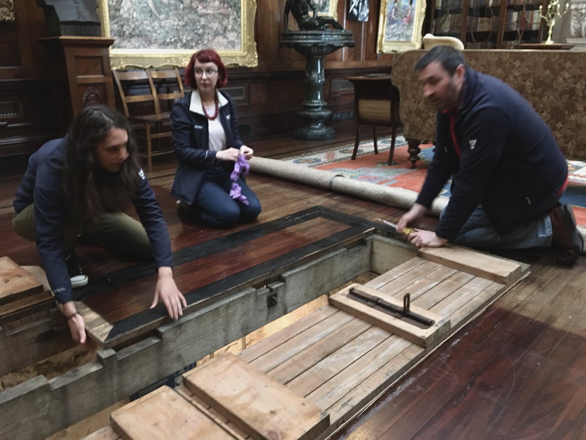 alistair_fenn's tweet image. It might look like we’re destroying the floor but this trap door at #BroughtonHouse was used by artist E.A. Hornel to transport his paintings from his studio to the gallery upstairs 
#ProjectReveal 
#GlasgowBoys
#Artists

@AliceMaraner 
@Rachel_With_AnE 
@NTSCollections