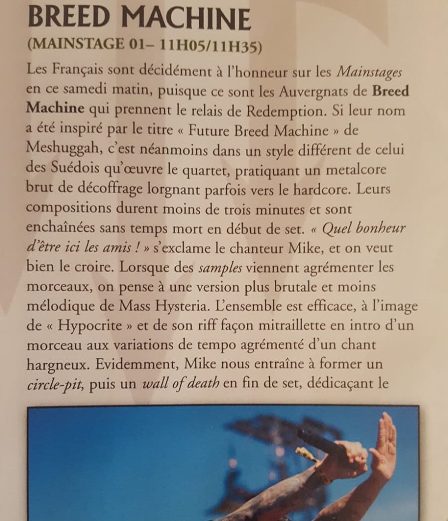 breedmachineoff's tweet photo. Merci @RockHardFR ! Cool report sur notre passage au @hellfestopenair ❤🙏 #breedmachine #frenchmetal #metal #neodeathcore #deathcore #live #stage #tour #decepticons #tattoo #tatouage #ink #inked #fest #wayoflife #singer #crowd #picoftheday #light #bass #drum #guitar #dread https://t.co/sdZS2Vm1Vl