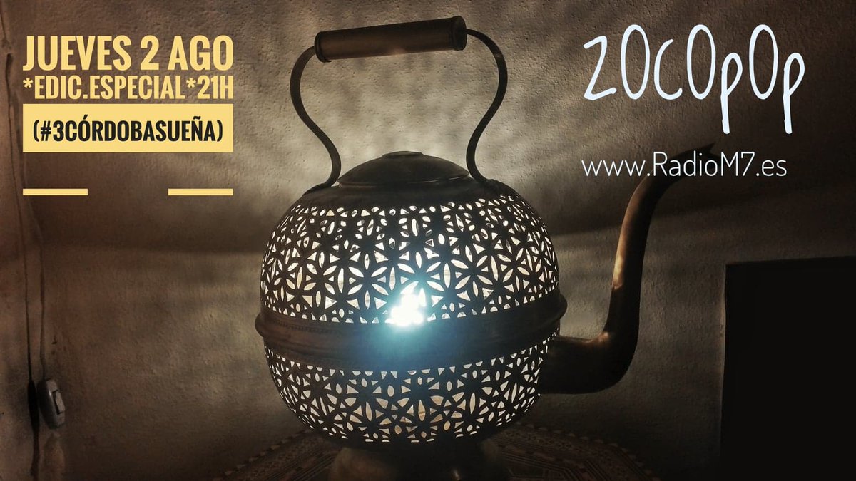 zOcOpOp_Radio's tweet photo. EL JUEVES 2 AGOSTO "ESPECIAL zOcOpOp-#3CórdobaSueña" Desde la milenaria ciudad de Córdoba, cuna de culturas y tolerancia; por FM, Streaming y Podcast. "z0c0p0p" los sonidos del Pop &amp; Rock, alternativo y emergente. x https://t.co/NvvtGbYdF6 📻 https://t.co/YYgqWGdBly