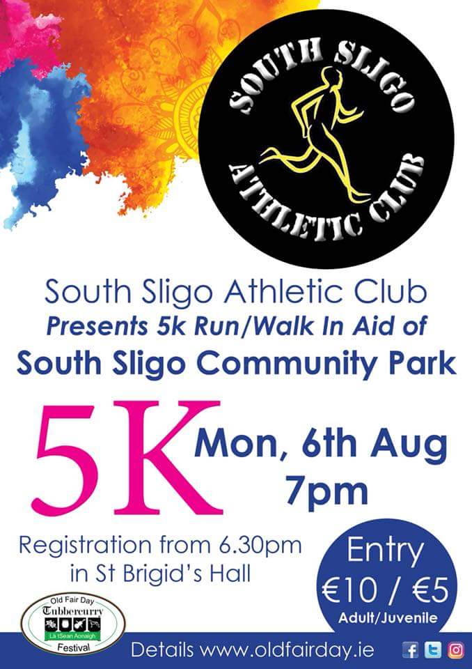 South Sligo AC 5k Monday 6th at 7pm