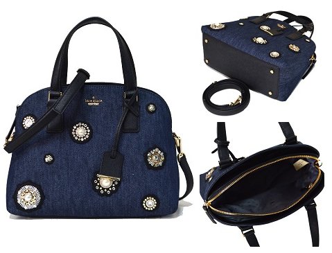 ケイトスペードの最新作2WAYバッグが登場👜💓‼️カジュアルな印象のデニム素材をベースにビジューやパールなどが施され、キュートなデザインが魅力💖✨さらに持ち手がレザーになっていてとってもお洒落なバッグです😍🌟💫詳細はこちら→kate.ocnk.net