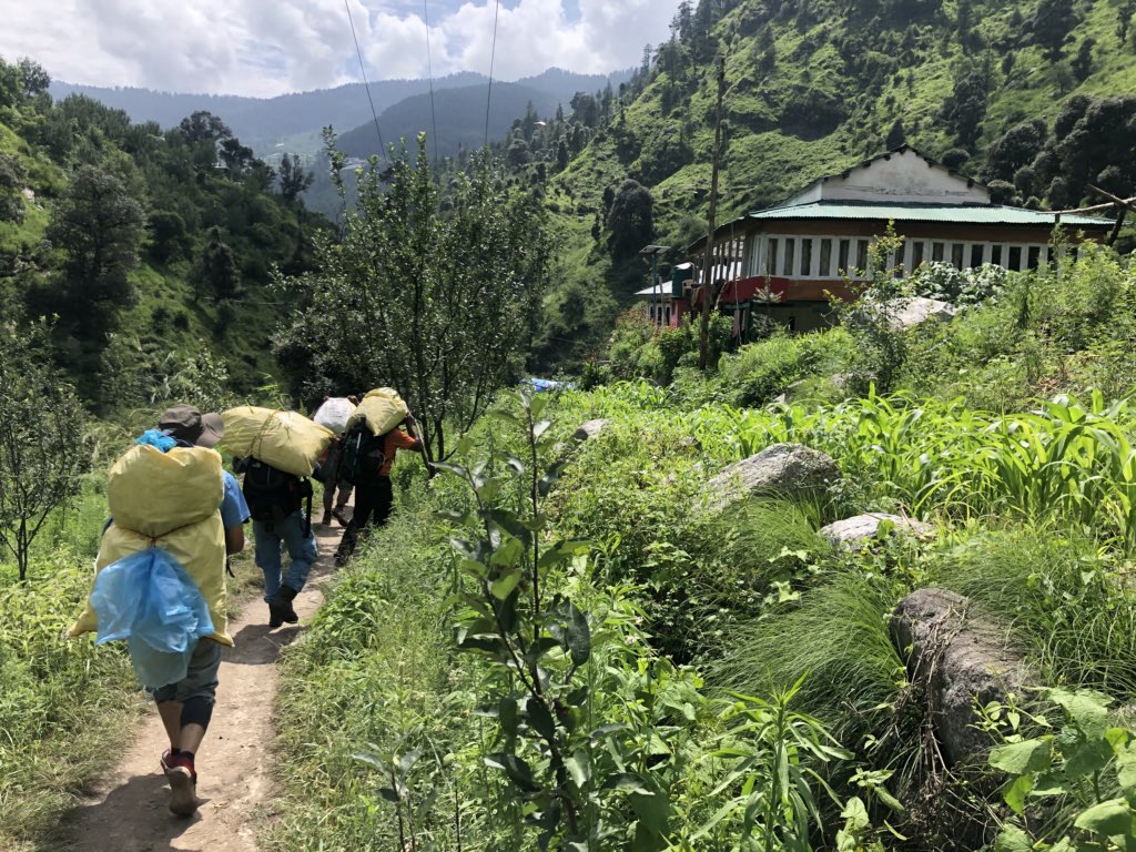 healinghimalaya's tweet photo. While it was raining day&amp;night, rescue operations were going on, landslides, administration managing to keep devotees safe. 

Our one months prep result is 👇🏻
we collected  55 bags full of plastic. 
Altitude 5100 Metres, 
distance - 70kms
Number of days -5 https://t.co/2x1Qw99WSw